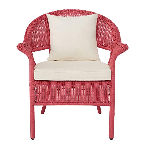 BrylaneHome Roma All-Weather Wicker Stacking Chair