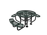 Coated Outdoor Furniture TRD3-GRN Top Round Portable Picnic Table, 46-inch, Green For Sale Coated Outdoor Furniture TRD3-GRN Top Round Portable Picnic Table, 46-inch, Green For Sale