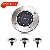 KKPOT Solar Ground Lights with 8 LED,Outdoor Waterproof Bright Lamps for Garden Deck Landscape Path Yard Patio Driveway Lawn Porch White (4 Pack) Review
