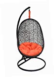 Belina – Black Synthetic Wicker Porch Swing Chair – Great Hammocks – Model – Y9037BK