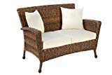 W Unlimited Rustic Collection Outdoor Furniture Light Brown Rattan Wicker Loveseat Sofa 2 Seater Garden Patio Furniture Conversation Set, Lounger Deep Seating Sectional Cushions For Sale