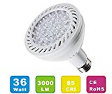 Jianyana PAR30 LED Flood Light Bulb 350w Replacement (3200 lumen) 36Watt E27 Medium Base Tracking Lighting 2700K/3000K White Body