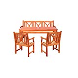 Cheap VIFAH V98SET1 Outdoor Wood 4-Piece Dining Set, Natural Wood Finish, 59 by 31.5 by 29-Inch Cheap VIFAH V98SET1 Outdoor Wood 4-Piece Dining Set, Natural Wood Finish, 59 by 31.5 by 29-Inch