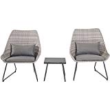 Hanover ACCENT3PC-GRY 3-Piece Wicker Chat Set For Sale