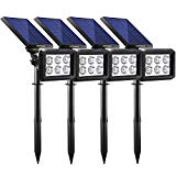 URPOWER Solar Lights Outdoor, Upgraded 2 Modes Solar Lights 2-in-1 Waterproof Solar Spotlight Auto On/Off Solar Wall Lights Pathway Lights Landscape Lighting for Yard Garden Pool- Cool White (4 Pack) Review
