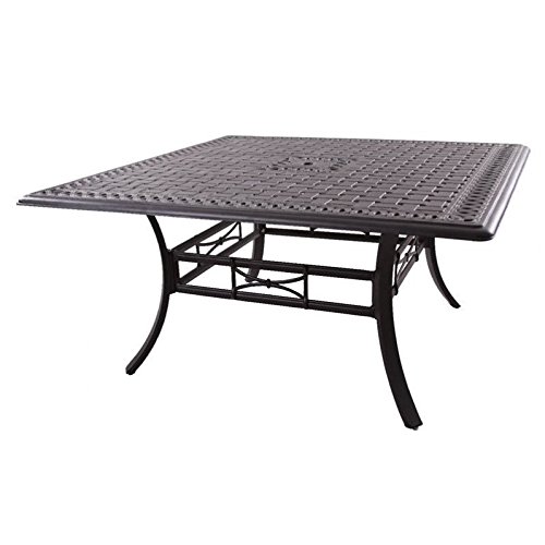 Darlee Series 88 Patio 60″ Square Dining Table in Antique Bronze