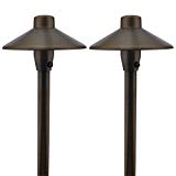 MarsLG BRS1 ETL-Listed Solid Brass Low Voltage Landscape Accent Path and Area Light with 6.5″ Shade and 18″ Stem in Antique Brass Finish, Ground Spike and Free G4 LED Bulb (2-Pack), 36PL01BSx2 Review