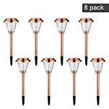 Cheap Finether LED Solar Lights Outdoor Garden Lights Stainless Steel Landscape Lighting Waterproof Path Lights for Lawn,Garden,Driveway,Yard,Walkways,8 Pack (2018 Advanced)