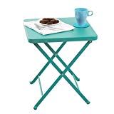 Cheap PHI VILLA Outdoor Folding Bistro Table- Patio, Porch Metal Side Table, Turquise Cheap PHI VILLA Outdoor Folding Bistro Table- Patio, Porch Metal Side Table, Turquise