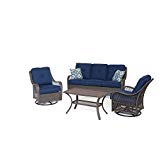 Hanover ORLEANS4PCSW-G-NVY All-Weather Patio Set (4 Piece), Navy Blue Hanover ORLEANS4PCSW-G-NVY All-Weather Patio Set (4 Piece), Navy Blue