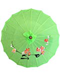 Cheap Chinese Japanese Green Fabric Umbrella Parasol 22″