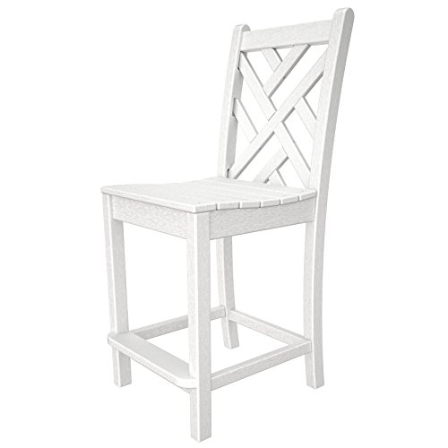 Polywood CDD101WH Chippendale White Counter Side Chair