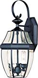 Maxim 4191CLBK South Park 3-Light Outdoor Wall Lantern, Black Finish, Clear Glass, CA Incandescent Incandescent Bulb , 60W Max., Dry Safety Rating, Standard Dimmable, Fabric Shade Material, 2688 Rated Lumens