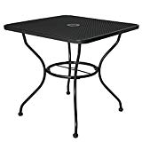 Cloud Mountain 30″ x 30″ Outoor Dining Table Square Patio Bistro Table Powder-Coated Steel Frame Top Umbrella Stand Deck Outdoor Furniture Garden Table, Ash Black Review