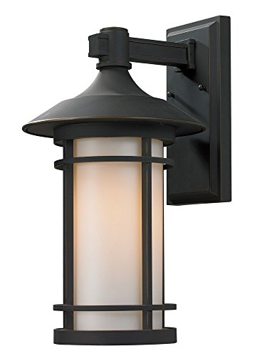 Z-Lite 528B-ORB Outdoor Wall Light, Matte Opal shade Oil Rubbed Bronze Finish For Sale