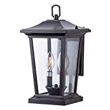 Outdoor Wall Sconce, Exterior Wall Mount Lighting Fixture with 2 Lights, Patio/Porch Lantern Light Fixtures in ORB Finish with Clear Glass, 40W Review