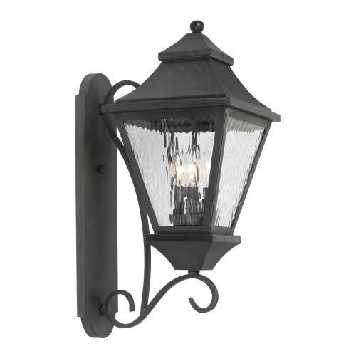 Elk 5701-C 8 by 22-Inch East Bay Street Water Glass 3-Light Outdoor Wall Lantern, Charcoal Finish