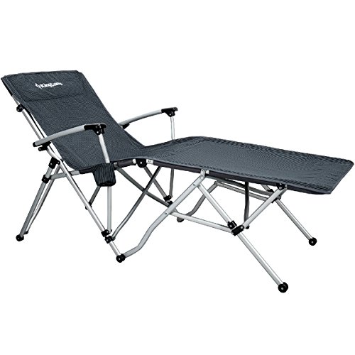 Cheap KingCamp Zero Gravity Chair Oversized XL Folding Patio Lounge Chaise Bed with Cup Holder Optimal-Angle Armrest Recliner Lightweight Portable Supports 300lbs for Camping, Carry Bag Included