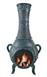 Cheap The Blue Rooster Company CAST ALUMINUM Pine Style Wood Burning Chiminea in Antique Green.
