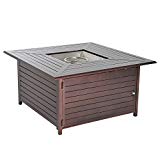 Outsunny 45″ Slatted Steel Outdoor Propane Gas Fire Pit Table For Sale