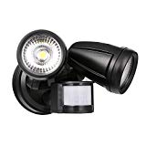 BBKANI LED Security Lights 26W,Infrared Motion Sensor Outdoor Flood Lights, 2 Head, Crystal White Glow 5500 K Adjustable Dual Head Review