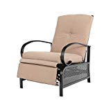 PHI VILLA Outdoor Patio Metal Adjustable Relaxing Recliner Lounge Chair with Cushion PHI VILLA Outdoor Patio Metal Adjustable Relaxing Recliner Lounge Chair with Cushion