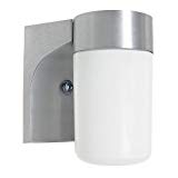 Sunset Lighting F4511-16 One Light Outdoor Wall Mount, Satin Aluminum Finish with Opal Glass