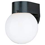 Sea Gull Lighting 8753-34 Single-Light Outdoor Wall Lantern with Smooth White Globe, Black Review