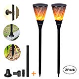 Viugreum 2 Pack Solar Lights,Waterproof Flickering Flames Torches Garden Lights Outdoor Landscape Pathway Lighting,Wine Glass Design Decoration Wall Lighting Dusk to Dawn Auto On/Off Solar Spotlight