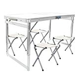 FrenzyBird 4-person Folding Picnic Table with 4 Chairs, Height Adjustable,Portable and Lightweight, for Outdoor,Camping,Picnic,BBQ,Party and Dining FrenzyBird 4-person Folding Picnic Table with 4 Chairs, Height Adjustable,Portable and Lightweight, for Outdoor,Camping,Picnic,BBQ,Party and Dining