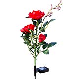 Cheap Penfly LED Solar Power Rose Flower Landscape Light Night Lamp Outdoor Garden Yard Pathway Lawn Grassland Decoration Red
