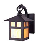 Livex Lighting 2130-07 Montclair Mission 1 Light Outdoor Bronze Finish Solid Brass Wall Lantern with Iridescent Tiffany Glass Review