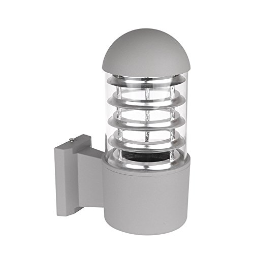 Lemonbest Waterproof Cylinder Porch Light LED Wall Sconce Outdoor Lighting Fixture (Grey)