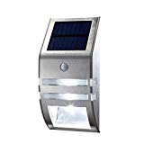 Solar Lights Outdoor,Barfuzom Wireless LED Solar Powered Motion Sensor Light Waterproof Security Wall Lights Outdoor Garage Garden Front Door Yard Pathway – Stainless Stee (Warm White Light) Review
