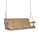 Cheap Ecommersify Inc 5 Ft Feet Roll Back Scandinavian Style Grandpa PORCH SWING from High end Hand selected Rot-resistant CYPRESS WOOD with Stainless Steel Hardware – Chains Included