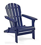Plow & Hearth 62A80-NY Foldable Eucalyptus Adirondack Chair, Navy For Sale Plow & Hearth 62A80-NY Foldable Eucalyptus Adirondack Chair, Navy For Sale