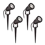 12 Volt Landscape Spot Lights 5 Watts 12v Landscape Lighting with Spike Spotlight 500 Lumens Decorative Low Voltage Outdoor Lighting 4 Units for Garden Path Deck Lighting Warm Soft Light 3000k