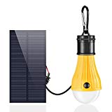 Cheap Portable Solar Lights, iLitStargo 165LM Waterproof Emergency Lights Solar Powered Dimmable Light Bulb with 1000mAh Rechargeable Battery for Outdoor, Tent, Camping, Home (Yellow)