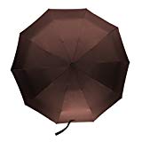 Cheap Travel Compact Umbrella Windproof Auto Open Close Button 10 Ribs (Brown)
