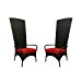 NorthLight Black Resin Wicker Outdoor Patio King Chairs, Red Cushions, Set Of 2