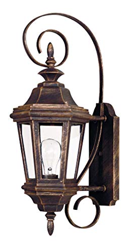Kenroy Home 16312AP Estate 1-Light Small Wall Lantern, Antique Patina