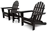 Ivy Terrace IVS118-1-BL Classics 3-Piece Folding Adirondack Set, Black Ivy Terrace IVS118-1-BL Classics 3-Piece Folding Adirondack Set, Black