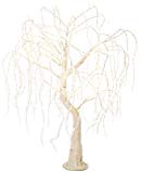 Arclite NBL-TW-190-3 Meadow Weeping Willow Tree, 7′ Height, with White Trunk, Clear Crystals and Warm White Lights