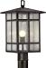 Forte Lighting 2025-01-32 Craftsman 1-Light Exterior Post Mount Lantern with Clear Seeded Glass, Antique Bronze Finish