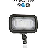 Outdoor LED Wide Flood Light, 30 Watt (200W Equivalent), 3000 Lumens, 5000K (daylight), IP65 Waterproof, 120-277v, UL & DLC – Knuckle Mount – 5 Year Warranty 1 pack Review