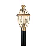 Sea Gull Lighting 8229-02 Post Lantern, Polished Brass