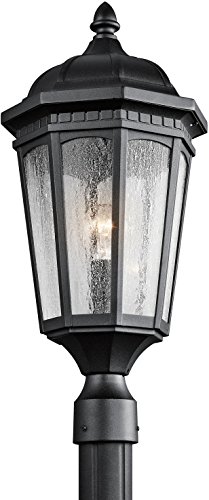 Kichler 9532BKT Courtyard Outdoor Post Mount 1-Light, Textured Black