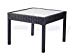 Patio Resin Outdoor Wicker Side End Square Small Coffee Table w/Glass. Black