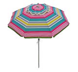 Cheap 7 FT Sand Anchor Beach Umbrella Includes Aluminum Pole Tilt 8 Fiberglass Ribs Vented Canopy Carry Bag Pink Stripe 1801 (7′, Pink Stripe)