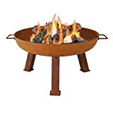 Sunnydaze Outdoor Small Fire Pit Bowl, Rustic Cast Iron, Wood Burning, 24 Inch – for Patio, Backyard, or Camping